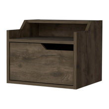 Load image into Gallery viewer, 13" One Drawer Faux Wood Floating Nightstand - Brown