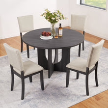 Load image into Gallery viewer, Round Dining Set With 4 Upholstered Dining Chairs