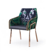 Load image into Gallery viewer, Upholstered Velvet Dining Arm Chair - Green / Black