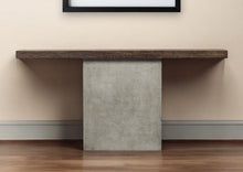 Load image into Gallery viewer, Solid Wood Pedestal Console Table - Brown And Gray