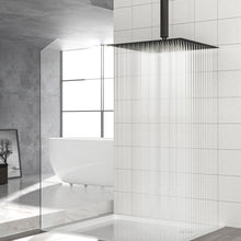 Load image into Gallery viewer, 16" Square Rainfall Shower Head Fixed Wall Mount With Full Body Coverage & Self Cleaning Silicone Nozzles