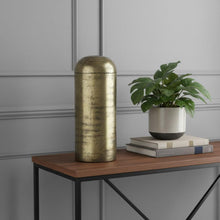 Load image into Gallery viewer, Cylindrical Tabletop Sculpture (608702) - Antiqued Brass