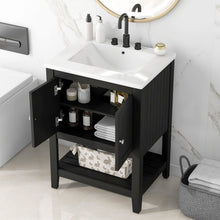 Load image into Gallery viewer, Modern Bathroom Vanity With Sink And Open Shelf
