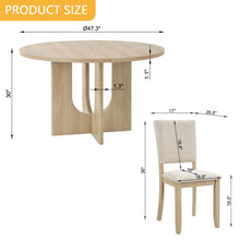 Load image into Gallery viewer, Round Dining Set With 4 Upholstered Dining Chairs