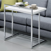 Load image into Gallery viewer, Rectangular Top Snack Table - White
