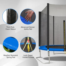 Load image into Gallery viewer, Yc 8Ft Trampoline Outer Net With Soft Basketball Board, Ball And Inflator - Blue
