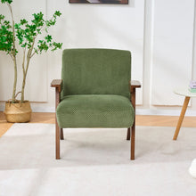Load image into Gallery viewer, V-Shaped Armrest Accent Chair - Brown / Green