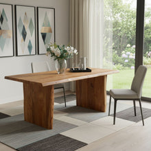 Load image into Gallery viewer, 72" Solid Wood Live Edge Sled Base Dining Table - Natural