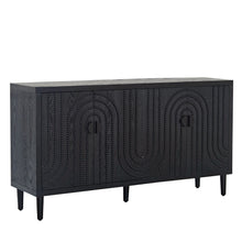 Load image into Gallery viewer, Modern Sideboard Cabinet With Decorative Nailhead Accents, Stylish Storage Solution For Dining, Living Rooms - Black