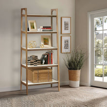 Load image into Gallery viewer, Parker - Bookcase With 5 Shelves - Off White / Natural