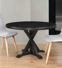 Load image into Gallery viewer, 48" Wood Pedestal Base Round Top Dining Table - Black