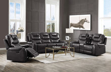 Load image into Gallery viewer, Braylon - Magnetite Synthetic Leather Manual Recliner Sofa - Brown
