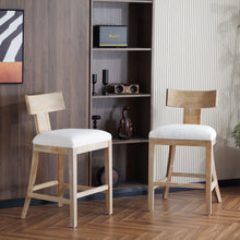 Load image into Gallery viewer, Upholstered Counter Height Bar Stools With Solid Rubber Wood Frame (Set of 2)