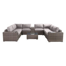 Load image into Gallery viewer, Modern Patio Rattan Sectional Set With Cushions