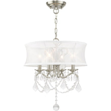 Load image into Gallery viewer, 18" Four Light Dimmable Chandelier With Shades - Nickel