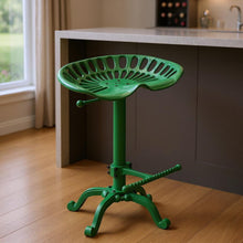 Load image into Gallery viewer, Backless Adjustable Height Bar Chair With Footrest 23" - Green