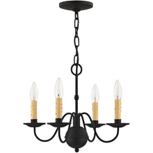 Load image into Gallery viewer, Four Light Metal Dimmable Chandelier With Shades - Black