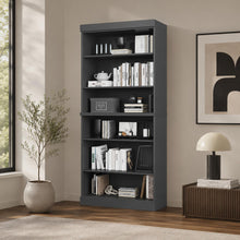Load image into Gallery viewer, Adjustable Six Tier Library Bookcase - Gray