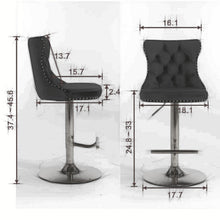 Load image into Gallery viewer, Swivel Barstools Adjusatble Seat Height From 25-33", Modern Upholstered Base Bar Stools With Backs Comfortable Tufted For Home Pub And Kitchen Island (Set of 2)