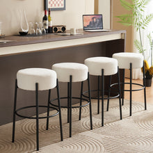 Load image into Gallery viewer, Round High Bar Stools (Set of 2), Contemporary Upholstered Dining Stools For Kitchens, Coffee Shops And Bar Stores