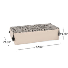 Load image into Gallery viewer, Kiki - Rectangular Pouf Ottoman Floor Cushion Natural - Black