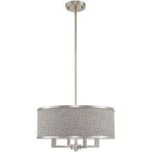 Load image into Gallery viewer, 18'' Four-Light Dimmable Chandelier With Shades - Pearl Silver / Nickel