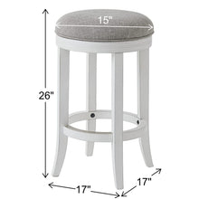 Load image into Gallery viewer, Backless Swivel Stool With Upholstered Seat