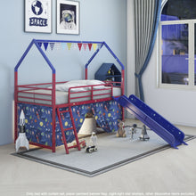 Load image into Gallery viewer, Jack - House Loft Bed With Slide And Curtain Set