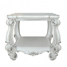 Load image into Gallery viewer, Manufactured Wood Square Scroll End Table With Shelf - Antiqued White