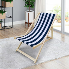 Load image into Gallery viewer, Sling Folding Chaise Lounge Chair - Stripe Blue
