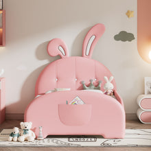 Load image into Gallery viewer, Upholstered Rabbit-Shape Princess Bed With Headboard And Footboard