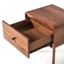 Load image into Gallery viewer, Modern Mid Century Nightstand With Single Drawer - Walnut