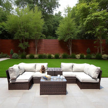 Load image into Gallery viewer, Comfortable Modern Patio Rattan Sectional Set With Cushions