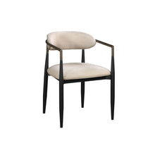 Load image into Gallery viewer, Upholstered Fabric Open Back Dining Arm Chairs (Set of 2) - Beige
