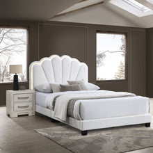 Load image into Gallery viewer, Bed With Floral Design Headboard And Built In LED Lighting