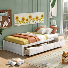 Load image into Gallery viewer, Twin Size Platform Storage Bed With 3 Drawers - White