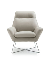 Load image into Gallery viewer, Faux Leather Tufted Arm Chair - Light Gray And Silver
