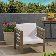 Load image into Gallery viewer, Outdoor Acacia Wood Patio Chair With Fabric Cushion