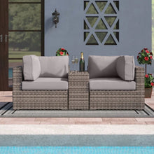Load image into Gallery viewer, Handcrafted Outdoor Loveseat With Wicker Seating