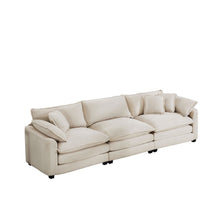 Load image into Gallery viewer, Mid-Century Modern 3 Seater Sectional Sofa With Arm And Throw Pillows