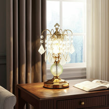 Load image into Gallery viewer, Vintage Glass Chandelier Table Lamp - Gold
