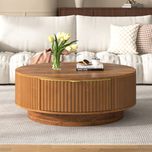 Load image into Gallery viewer, Farmhouse Round Coffee Table With Storage Drawer