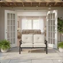 Load image into Gallery viewer, All Weather Loveseat 2 Seats Sofa With Cushions - Light Khaki / Beige