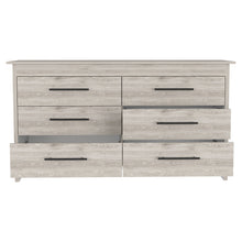 Load image into Gallery viewer, 59" Six Drawer Double Dresser - Light Gray