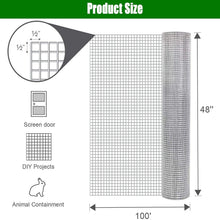 Load image into Gallery viewer, Galvanized Hardware Cloth, Gauge Welded Metal Wire Fence Roll For Garden And Animal Protection - Silver