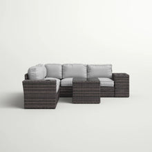 Load image into Gallery viewer, Modern Patio Rattan Sectional Set With Cushions