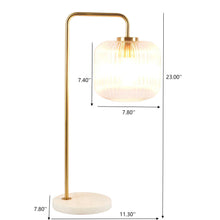 Load image into Gallery viewer, Haven - Clear Table Lamp, Button Control - Gold / White / White Marble