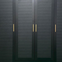 Load image into Gallery viewer, 71" Plantation Shutter Wood Four Door Four Drawer Combo Dresser - Black