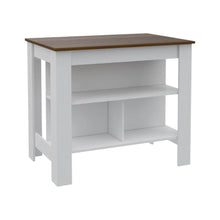 Load image into Gallery viewer, 41" Kitchen Island With Storage - Brown / White