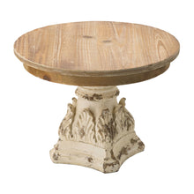 Load image into Gallery viewer, Cake Stand, Wood Cake Plate With Magnesium Base - Cream / Brown